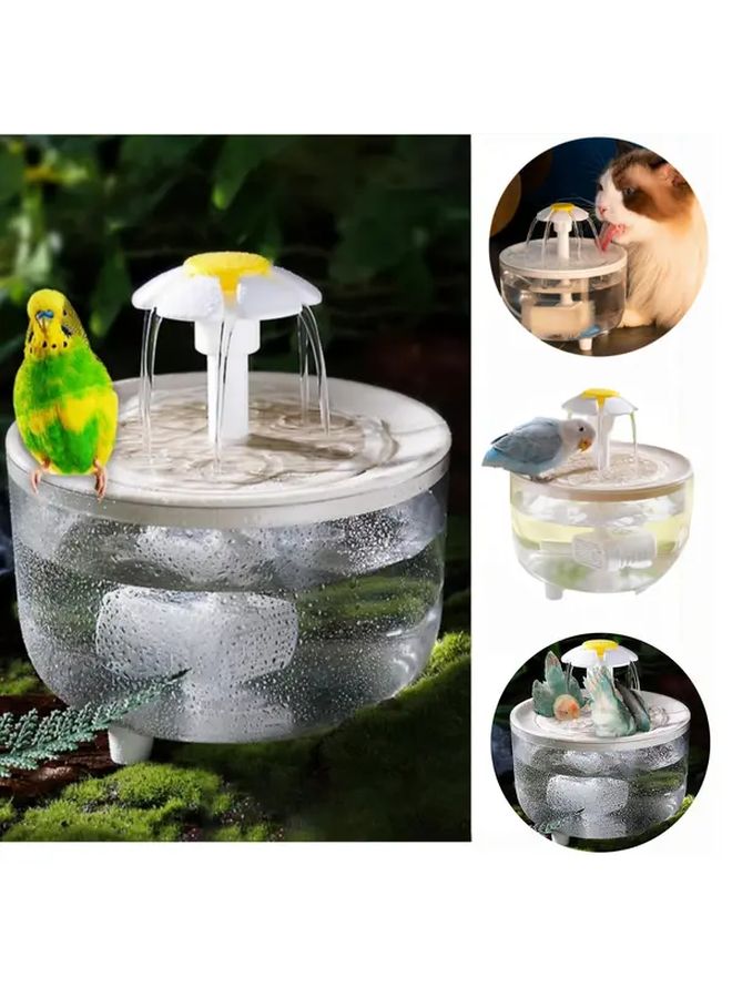 نافورة مياه أوتوماتيكية صافية تعمل بالطاقة عبر USB، تدور تلقائياً وتتميز بانخفاض الضوضاء، مصممة لتوفير المياه للقطط والكلاب - Image 1